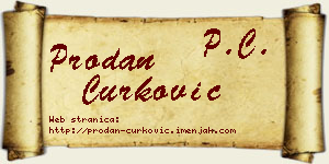 Prodan Ćurković vizit kartica